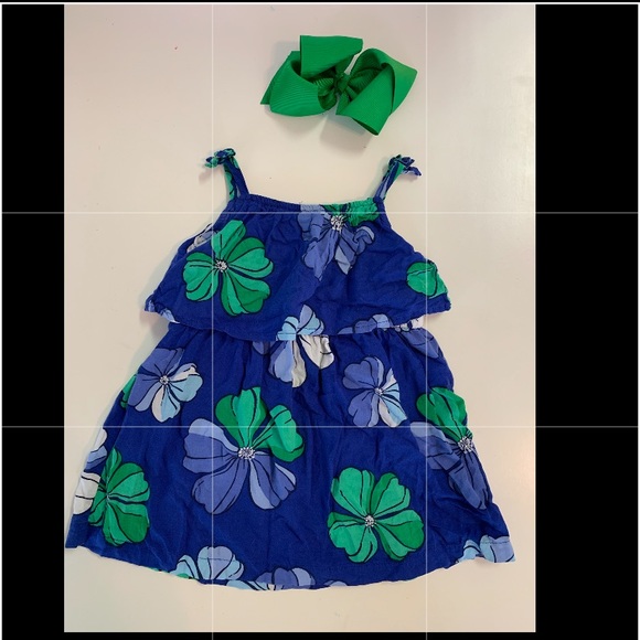 Carters Floral Dress and Bow - Picture 1 of 3
